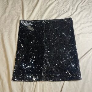 Black Sequin Pencil Mini Skirt Size Small